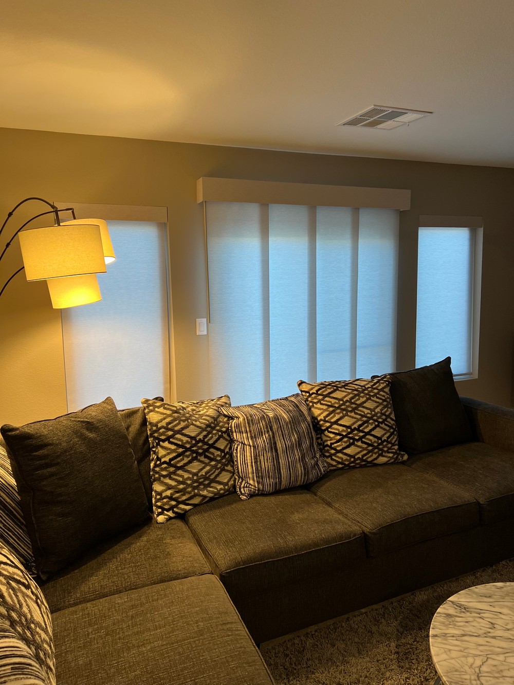 Cord Free Roller Shades with a Panel Track on Eaton Hill St in Southwest Las Vegas, NV