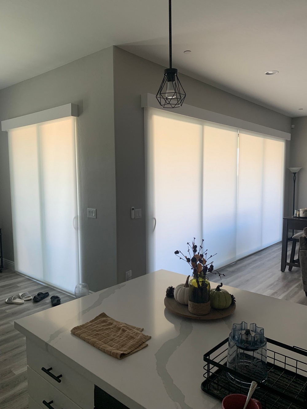 Captivating Automated Roller Shades Over Large Sliding Doors on Bonnie Piper St in Northwest Las Vegas, NV